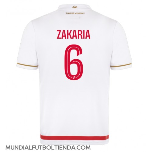 Camiseta AS Monaco Denis Zakaria #6 Primera Equipación Replica 2025-26 mangas cortas